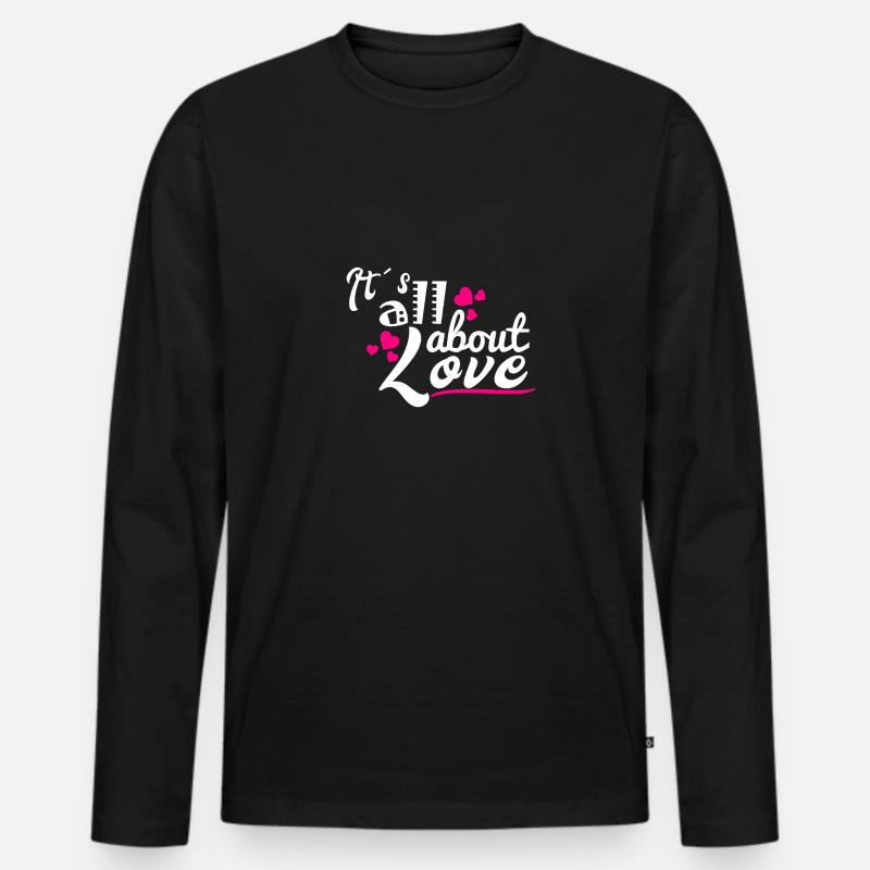 Valentinstag Februar Liebe Geschenkidee - Männer Premium Bio Langarmshirt - Schwarz