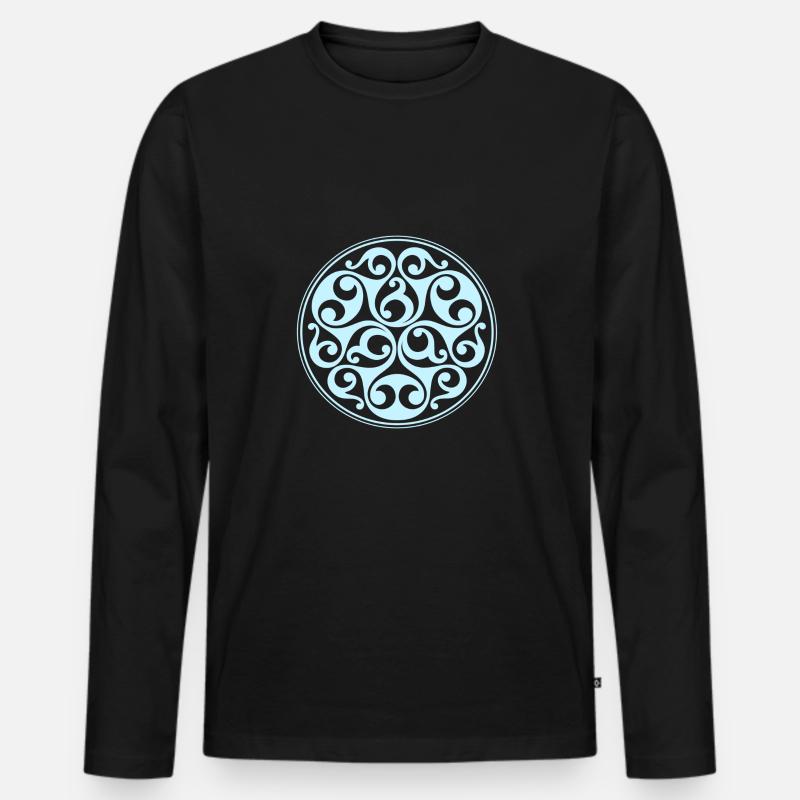 Muster La Te ne - Männer Premium Bio Langarmshirt - Schwarz