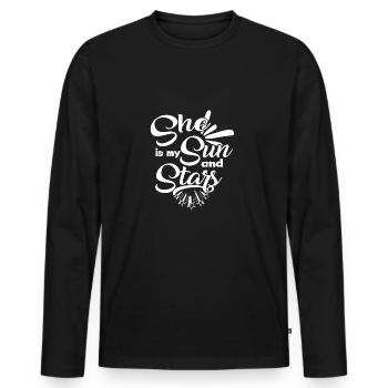L'amour partenariat relation partenaires Valentine - T-shirt manches longues Premium bio Homme - noir - Devant - Nico (187cm)