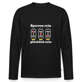 Differentialsperre rein glücklich sein Allrad - Männer Premium Bio Langarmshirt - Schwarz - Vorne - Nico (187cm)