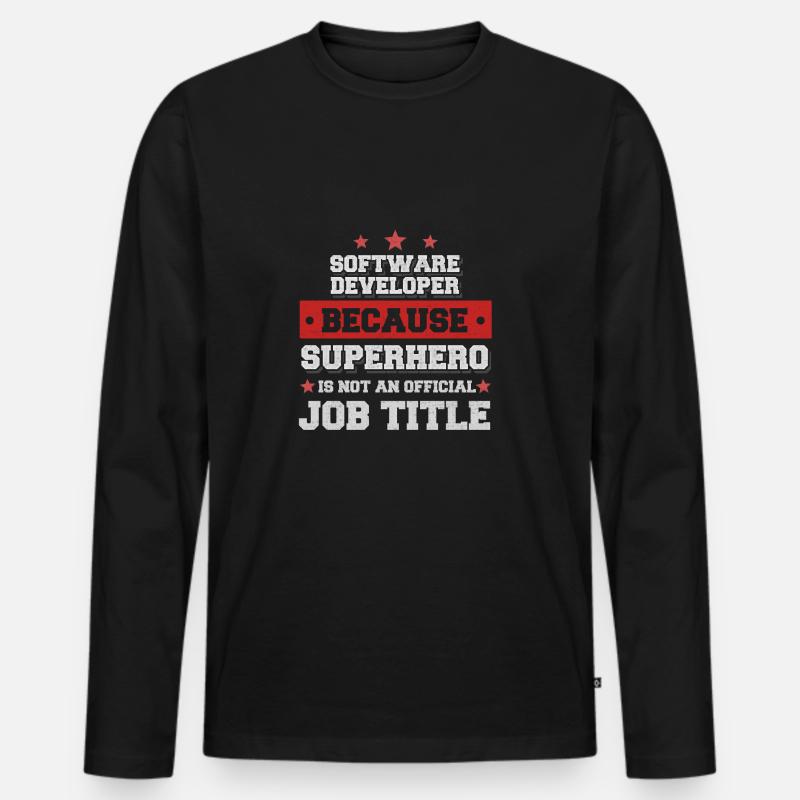 Software Developer Superhero Shirt - Men's Premium Organic Long Sleeve Shirt - black