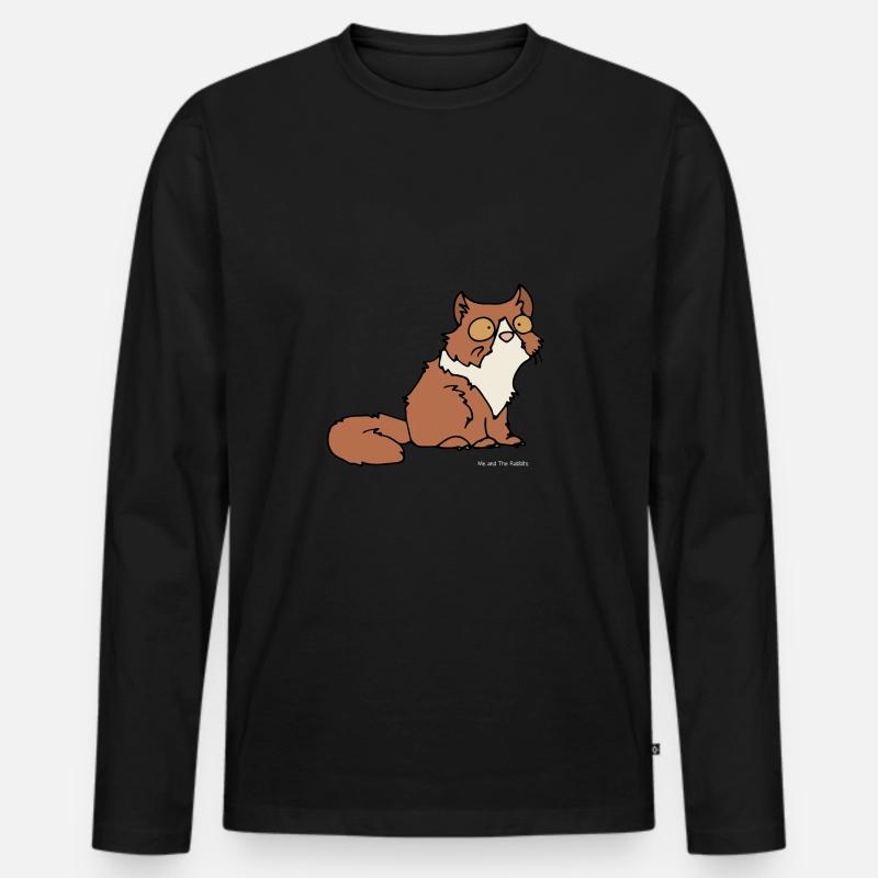 Cat - Persisch - Männer Premium Bio Langarmshirt - Schwarz