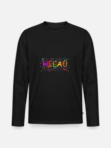Helau - Männer Premium Bio Langarmshirt - Schwarz