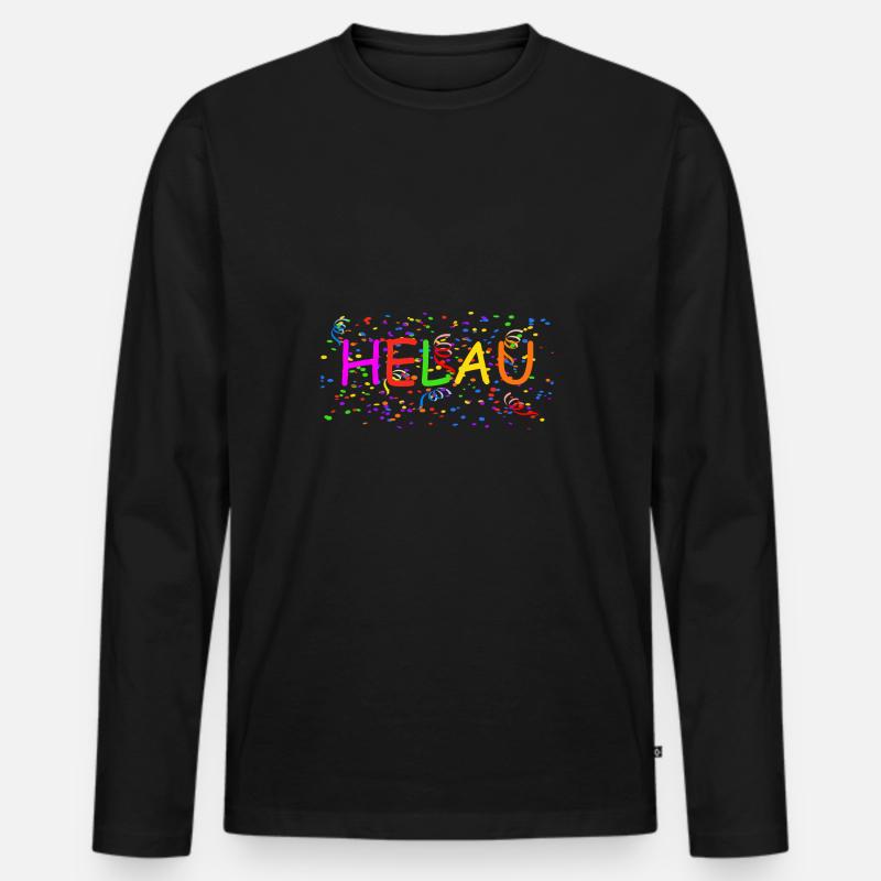 Helau - Männer Premium Bio Langarmshirt - Schwarz