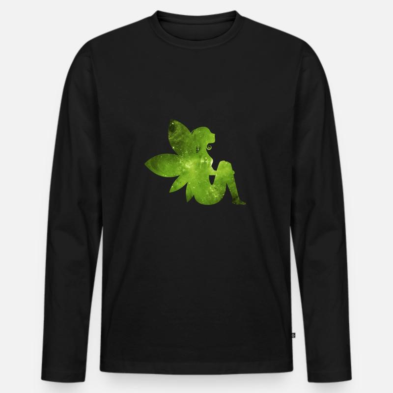 Grüne Fee Geschenk Idee Elfe - Männer Premium Bio Langarmshirt - Schwarz