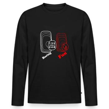 Boring fun gears 4WD 4x4 4WD - Men's Premium Organic Long Sleeve Shirt - black - Front - Nico (187cm)