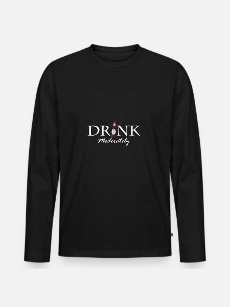 Drink in moderation - Men's Premium Organic Long Sleeve Shirt - black