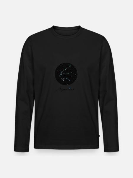 Aquarius Aquarius - Men's Premium Organic Long Sleeve Shirt - black