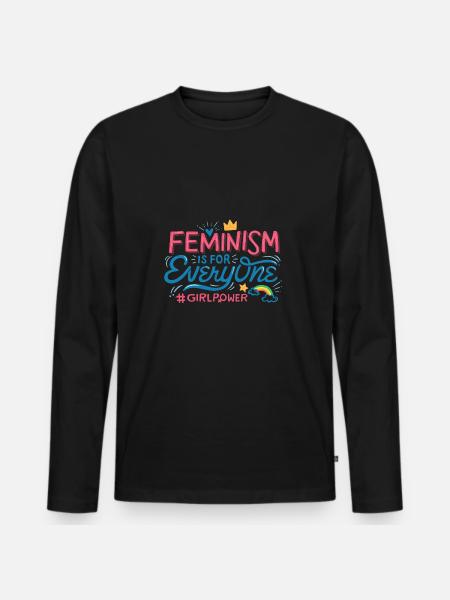FEMINISM IS FOR EVERYONE - Men's Premium Organic Long Sleeve Shirt - black