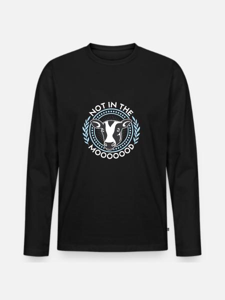 Die Hübsche Kuh - Männer Premium Bio Langarmshirt - Schwarz