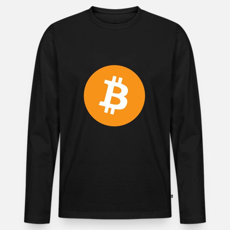 bitcoin Logo - Männer Premium Bio Langarmshirt - Schwarz