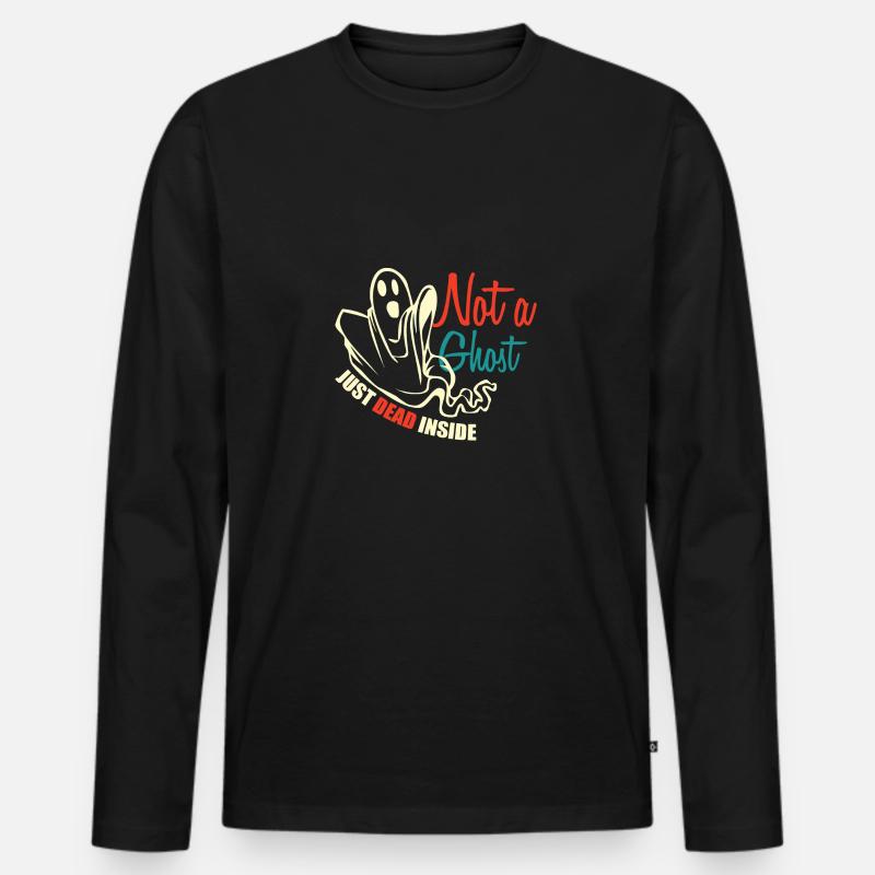 not a ghost - Männer Premium Bio Langarmshirt - Schwarz