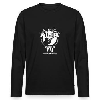 Jäger Jagen Geschenk Geburtstag Mai - Männer Premium Bio Langarmshirt - Schwarz - Vorne - Nico (187cm)