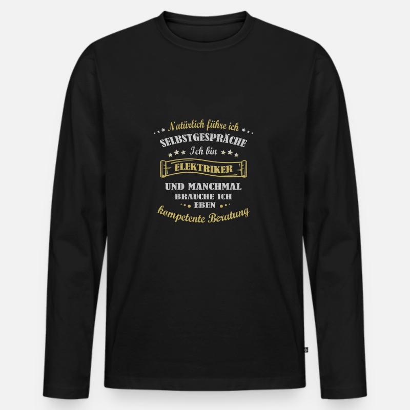 ich bin Elektriker - Männer Premium Bio Langarmshirt - Schwarz