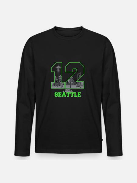 Twelve Seattle 12 Seattle - Men's Premium Organic Long Sleeve Shirt - black