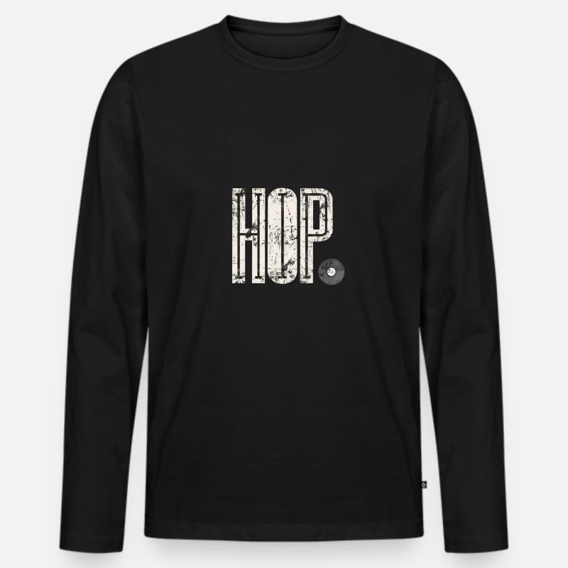 hip hop - Männer Premium Bio Langarmshirt - Schwarz