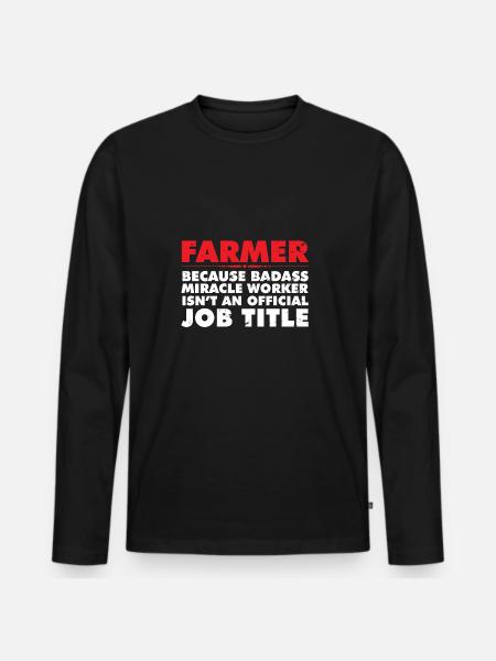 FARMER - Männer Premium Bio Langarmshirt - Schwarz