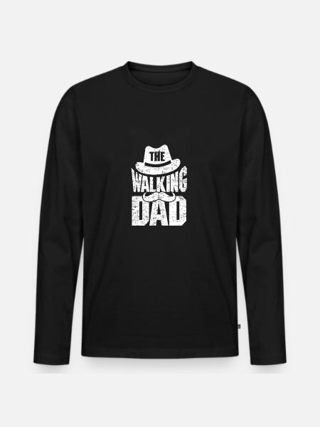 The Walking Dad - Men's Premium Organic Long Sleeve Shirt - black