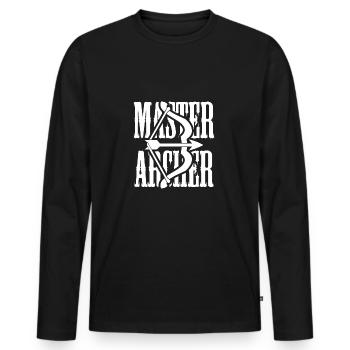 Bogenschütze Bogen Verein Geschenk Bogensport - Männer Premium Bio Langarmshirt - Schwarz - Vorne - Nico (187cm)