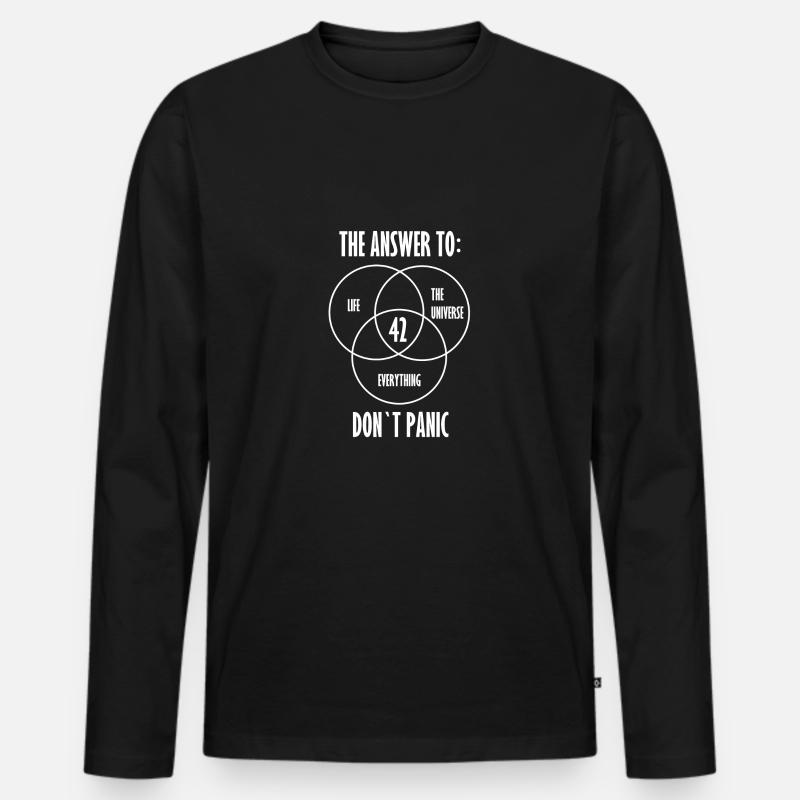 42 - Die ultimative Antwort! Coole, lustige Idee - Männer Premium Bio Langarmshirt - Schwarz