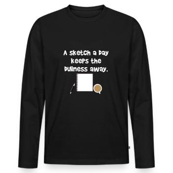 Esquisse jour crayon dessinateur disant idée cadeau - T-shirt manches longues Premium bio Homme - noir - Devant - Nico (187cm)