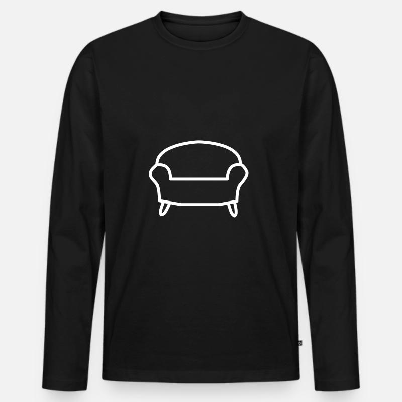 Couch Sofa Geschenk idee - Männer Premium Bio Langarmshirt - Schwarz