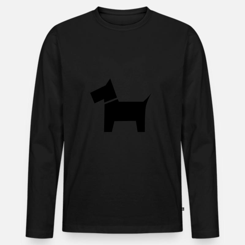 Hund Symbol Geschenk Idee - Männer Premium Bio Langarmshirt - Schwarz