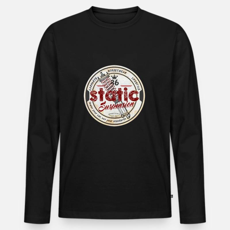 Static Suspension - Männer Premium Bio Langarmshirt - Schwarz