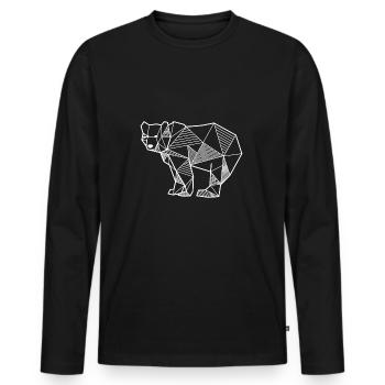 Bear geometric gift idea bear animal triangle - Men's Premium Organic Long Sleeve Shirt - black - Front - Nico (187cm)