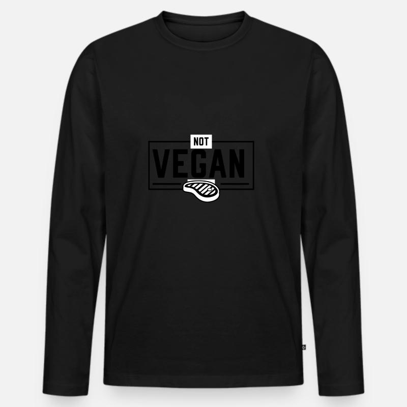 NOT VEGAN - Männer Premium Bio Langarmshirt - Schwarz
