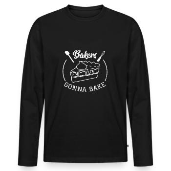 Baker baker baking gift idea cake hobby - Men's Premium Organic Long Sleeve Shirt - black - Front - Nico (187cm)