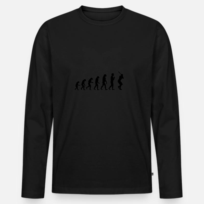 Baseball Evolution Shirt - Sport - Männer Premium Bio Langarmshirt - Schwarz