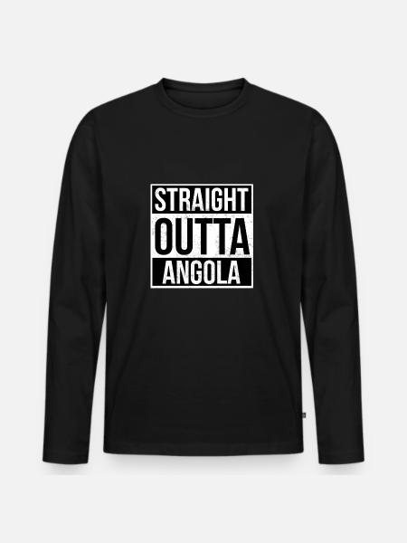 Straight Outta Angola - Men's Premium Organic Long Sleeve Shirt - black