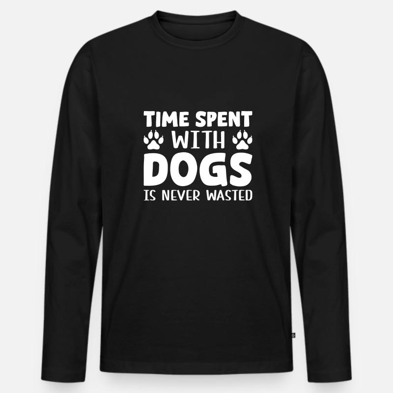 Zeit mit Hunden - Männer Premium Bio Langarmshirt - Schwarz