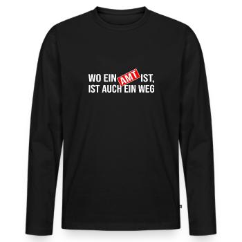 arbeitslos arbeitsamt hartz amt - Männer Premium Bio Langarmshirt - Schwarz - Vorne - Nico (187cm)