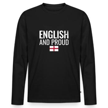 Anglais et fier Angleterre Anglais anglais anglais - T-shirt manches longues Premium bio Homme - noir - Devant - Nico (187cm)