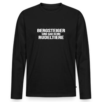 Alpinist Berg Karabiner alpin klettern Bergsteiger - Männer Premium Bio Langarmshirt - Schwarz - Vorne - Nico (187cm)