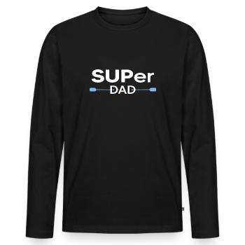 stand up paddle SUP paddle Papa Motivation Stand Up - T-shirt manches longues Premium bio Homme - noir - Devant - Nico (187cm)