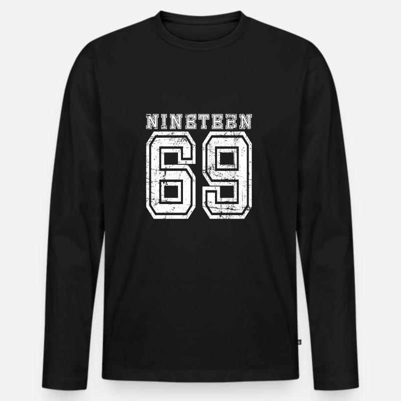 NINETEEN 1969 - Männer Premium Bio Langarmshirt - Schwarz