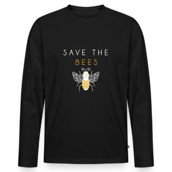 Save the Bees - Protéger les abeilles Nature cadeau - T-shirt manches longues Premium bio Homme - noir - Devant - Nico (187cm)