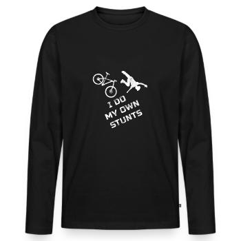 Je fais mes propres cascades vélo de montagne vélo de montagne - T-shirt manches longues Premium bio Homme - noir - Devant - Nico (187cm)
