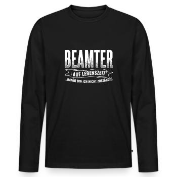 Beamte Beamter Arbeit - Männer Premium Bio Langarmshirt - Schwarz - Vorne - Nico (187cm)