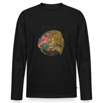 Japanese Fish - Men's Premium Organic Long Sleeve Shirt - black - Front - Nico (187cm)