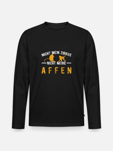 Nicht mein Zirkus nicht meine Affen - Männer Premium Bio Langarmshirt - Schwarz