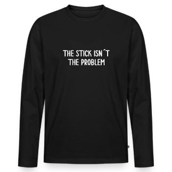 Bâton de hockey sur gazon « bâton de hockey » - T-shirt manches longues Premium bio Homme - noir - Devant - Nico (187cm)