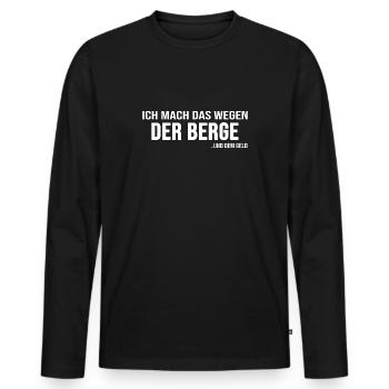 Bergleben Hüttenwirt Bergführer "alles für Berge" - Männer Premium Bio Langarmshirt - Schwarz - Vorne - Nico (187cm)