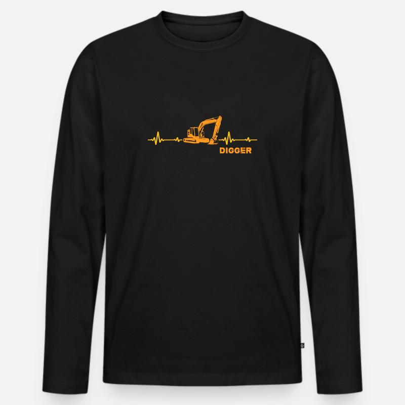 Baggerfahrer digger-memes baggern Bagger - Männer Premium Bio Langarmshirt - Schwarz