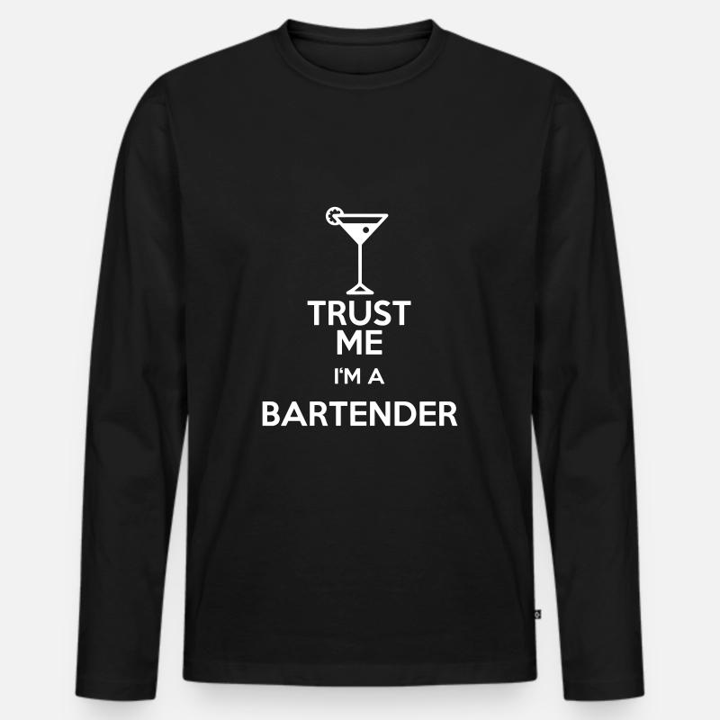 Trust Me BARTENDER - Männer Premium Bio Langarmshirt - Schwarz