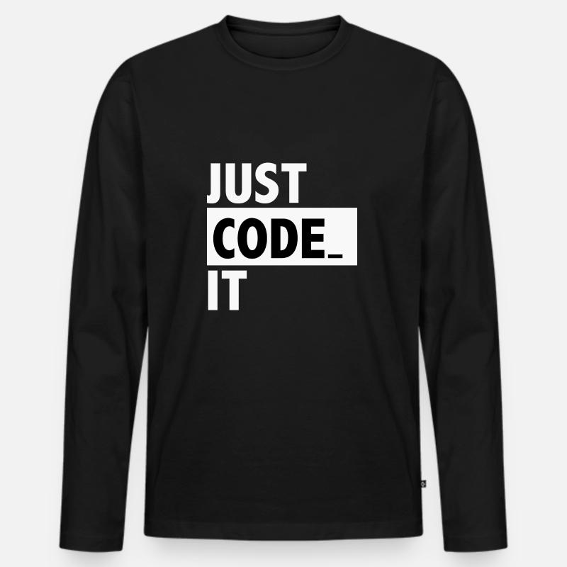 just code it - Men's Premium Organic Long Sleeve Shirt - black