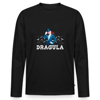 Drag Queen Dracula Carnaval d’Halloween - T-shirt manches longues Premium bio Homme - noir - Devant - Nico (187cm)